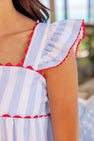 Rest & Rise Set - Caicos Cabana Stripe (Beale Street Blue) with Richmond Red