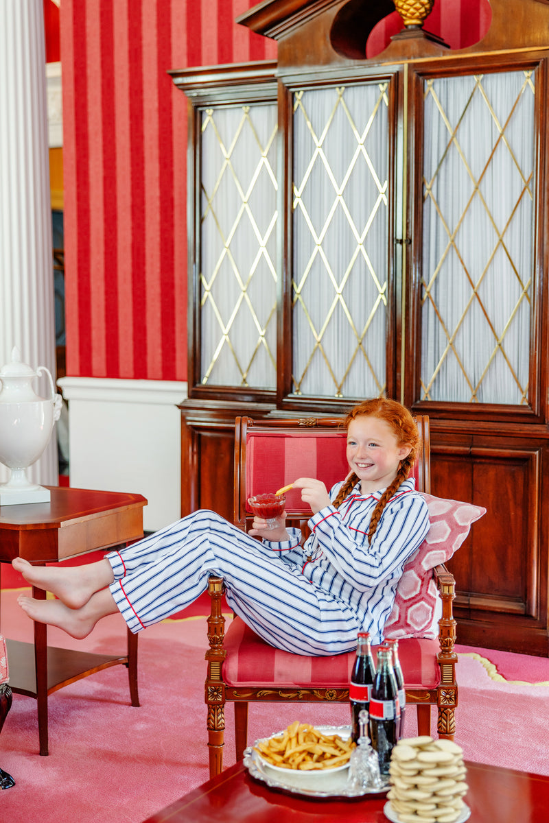 Lock's Little Set - Nantucket Navy Ticking Stripe wtih Richmond Red