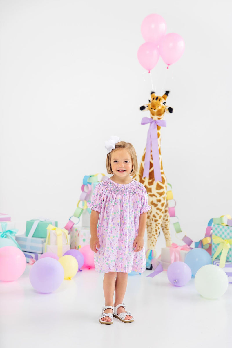 Short Sleeve Sandy Smocked Dress - A Little Pop with Worth Avenue White