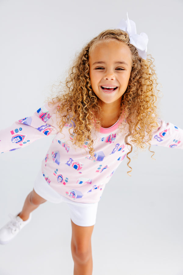 Puff Sleeve Cassidy Comfy Crewneck - In the Dog House with Romany Rose