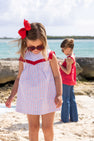 Sarah Sailboat Dress - Lake Powell Plaid with Worth Avenue White & Richmond Red