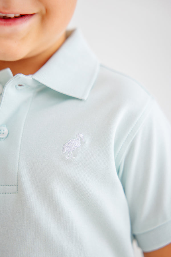 Prim & Proper Polo & Onesie - Old Greenwich Green with Worth Avenue White Stork