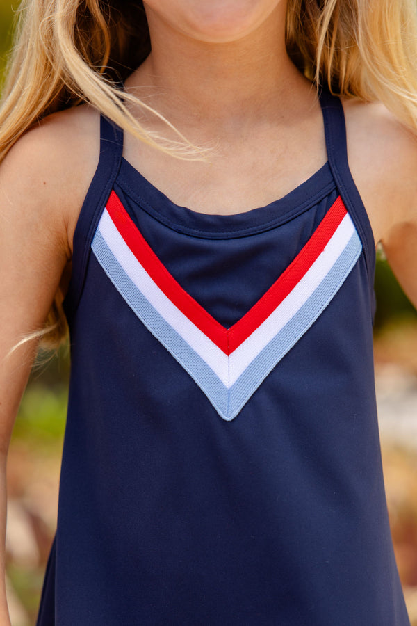Prepletic™ Little Miss Tennis Dress - Nantucket Navy, Richmond Red, Worth Avenue White and Beale Street Blue