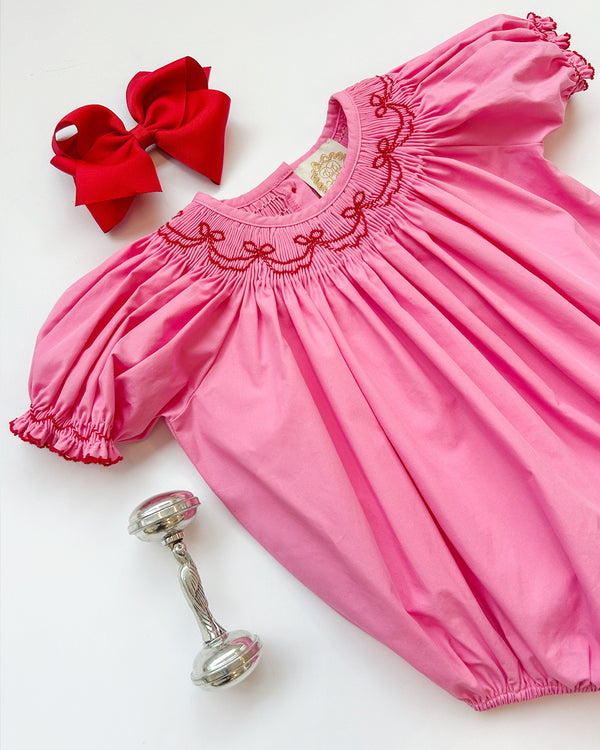 Short Sleeve Bridget Bubble - Hamptons Hot Pink with Richmond Red