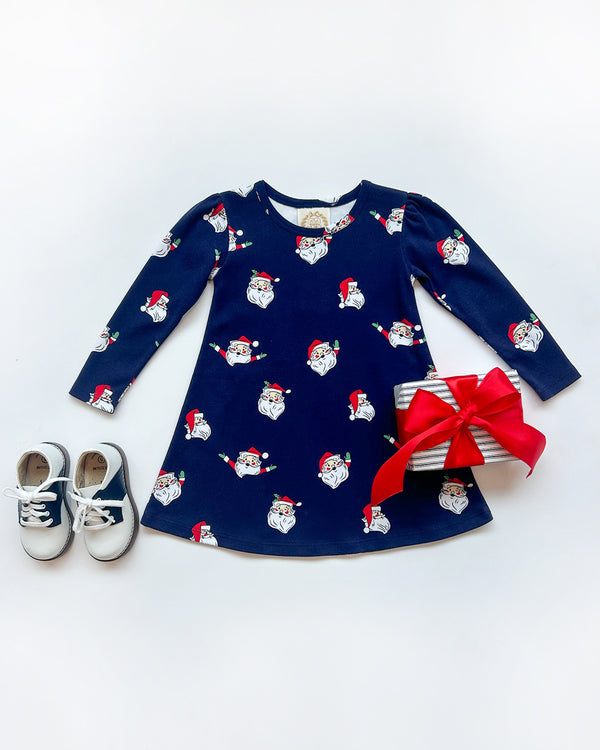 Long Sleeve Penny's Play Dress - Jolly Old St. Nick