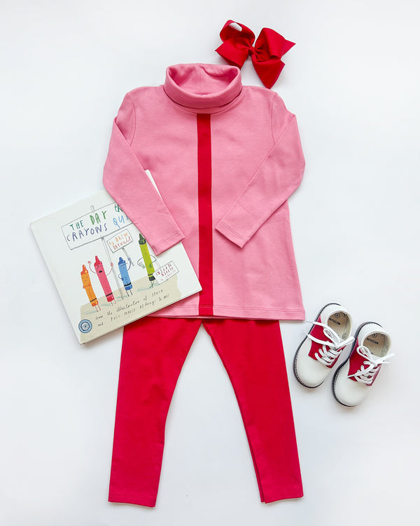 Tenley Tunic - Hamptons Hot Pink with Richmond Red Stripe