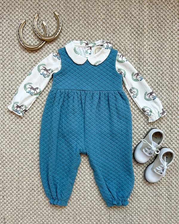 Sleeveless Rebecca Romper (Quilted) - Barnsley Blue