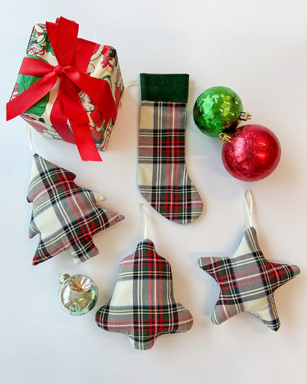 Trim the Tree Ornaments - Charlie Place Plaid with Grier Green