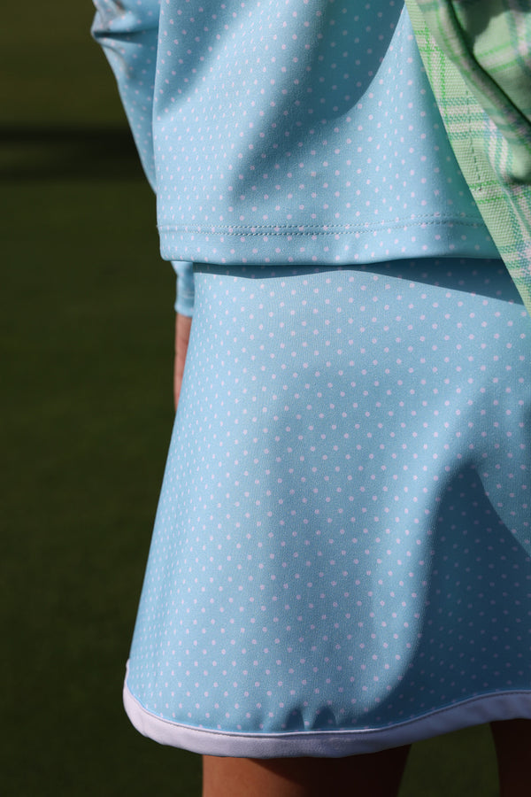 Prepletic™ Pammy Performance Top - Belhaven Blue Micro Dot with Belhaven Blue Stork