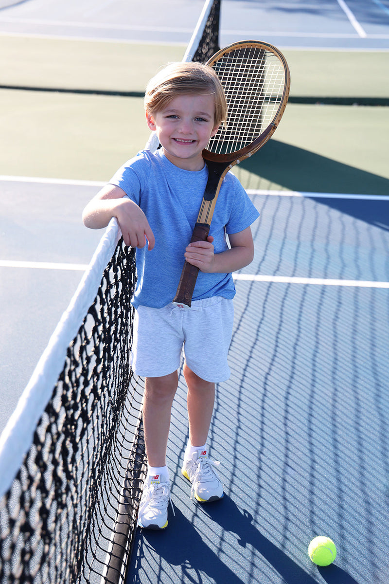 Prepletic™ Carter Crewneck - Sunrise Blvd. Blue with Worth Avenue White Stork