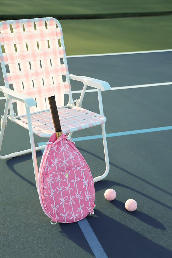 Tennis Racket Cover - Braselton Bows (Romany Rose)