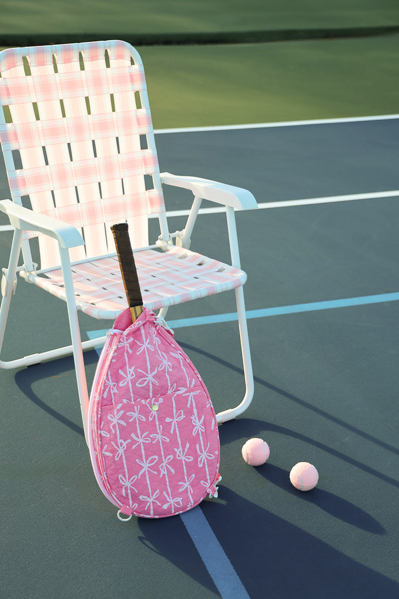Tennis Racket Cover - Braselton Bows (Romany Rose)