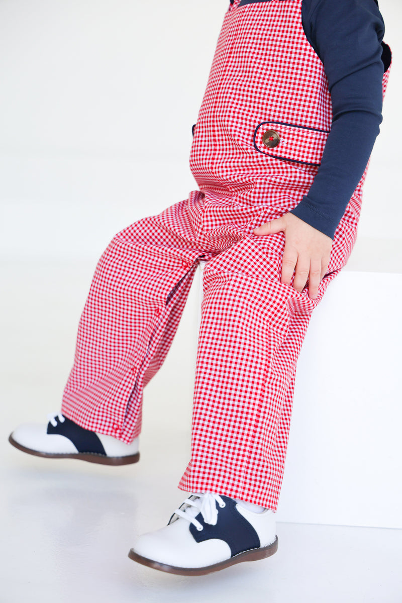 Ivy League Longall - Richmond Red Mini Gingham with Nantucket Navy