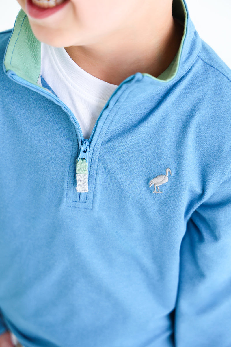 Prepletic™ Hayword Half-Zip - Barnsley Blue with Gallatin Green & Grantley Gray Stork