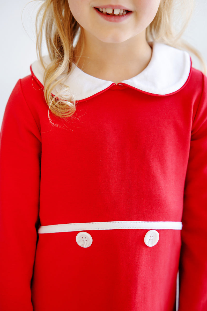 Lindy's Lunch Dress - Richmond Red with Worth Avenue White