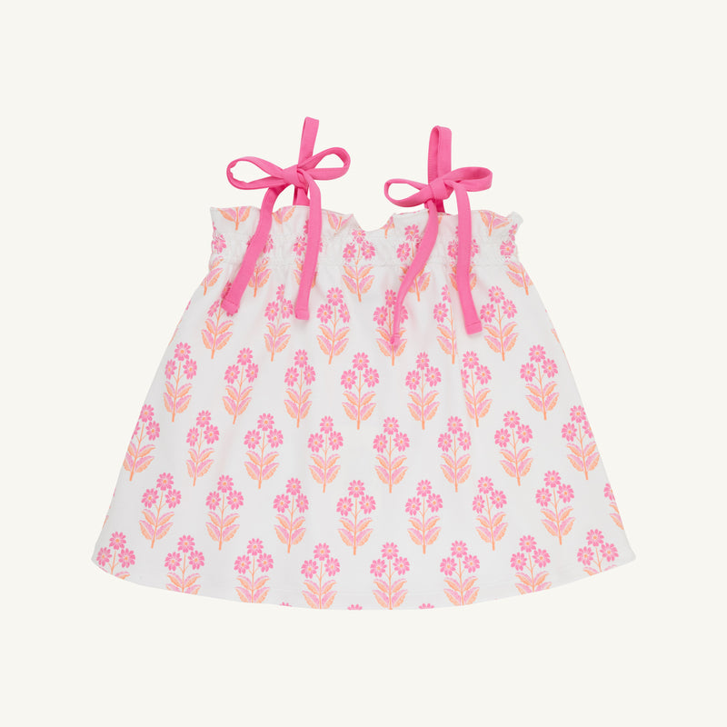 Lainey's Little Top - Bridgetown Harbour Hand Block with Winter Park Pink