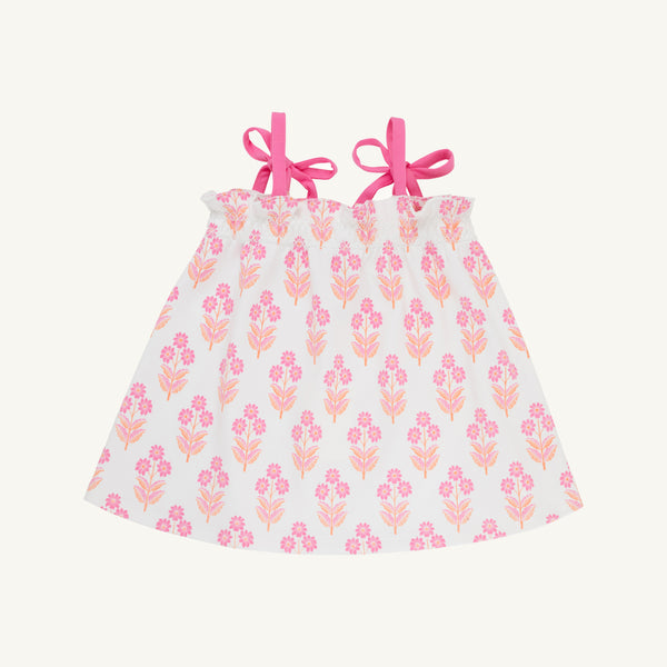 Lainey's Little Top - Bridgetown Harbour Hand Block with Winter Park Pink