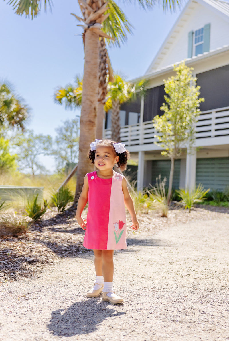 Caroline Colorblock Jumper - Palm Springs Punch & Sandpearl Pink