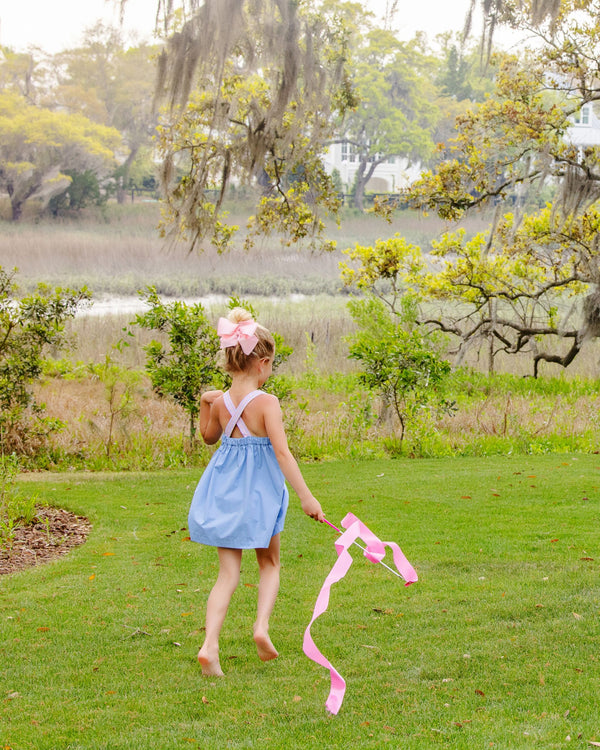 Macy Drew Dress - Park City Periwinkle & Woodstock Park Plaid with Pinwheel