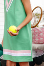Annie Apron Dress - Gibson Island Green with Pier Party Pink and Worth Avenue White