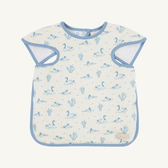 Embroidery result for: Big Bite Bib - Quack Quack Honk (Palmetto Pearl) with Barrington Blue