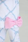 Puff Sleeve Cassidy Comfy Crewneck - Belle Meade Bow (Buckhead Blue) with Pier Party Pink Bow