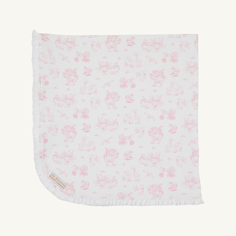 Baby Buggy Blanket - Sir Proper's Sweet Arrival (Hamptons Hot Pink) with Worth Avenue White