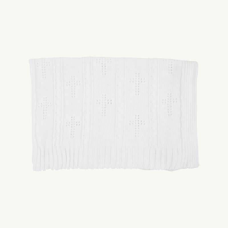 Bailey Baby Blanket - Worth Avenue White with Crosses