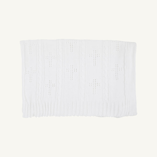 Bailey Baby Blanket - Worth Avenue White with Crosses
