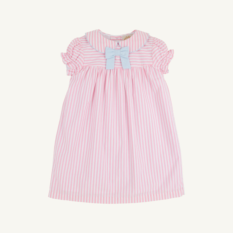 Banks Bow Dress - Pier Party Pinckney Pink Stripe with Buckhead Blue