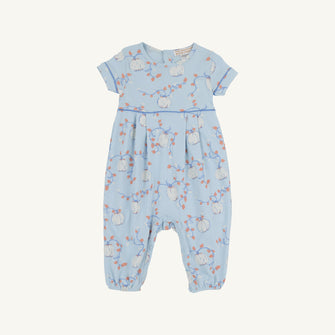 Embroidery result for: Short Sleeve Bradford Romper - Gourd-geous (Buckhead Blue) with Barbados Blue