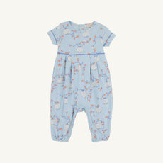 Short Sleeve Bradford Romper - Gourd-geous (Buckhead Blue) with Barbados Blue
