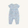 Short Sleeve Bradford Romper - Gourd-geous (Buckhead Blue) with Barbados Blue