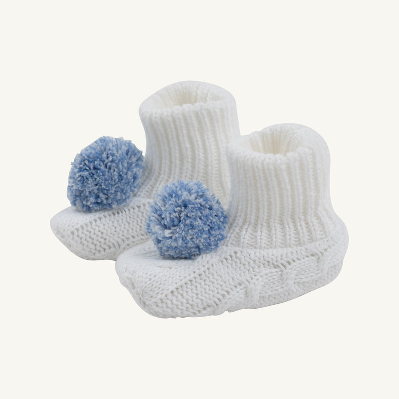 Bryer Booties - Worth Avenue White with Buckhead Blue & Barbados Blue