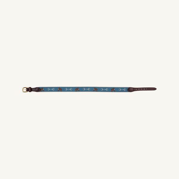 Bullock Belt - Barnsley Blue with Horse & Horse Bits