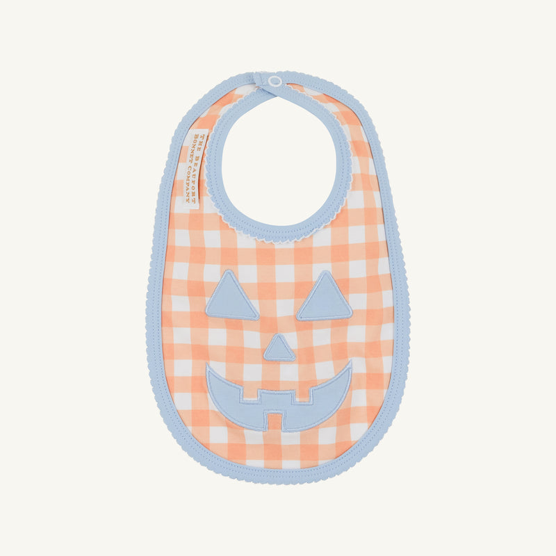 Burp Me Bib - Seashore Sherbet Gingham & Beale Street Blue