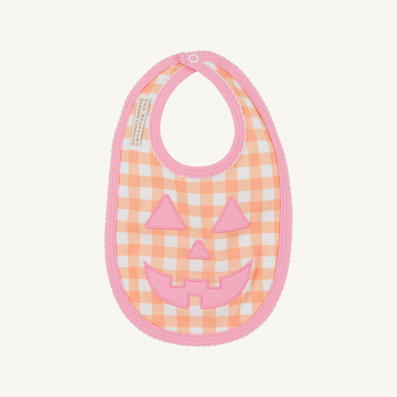 Burp Me Bib - Seashore Sherbet Gingham & Hamptons Hot Pink