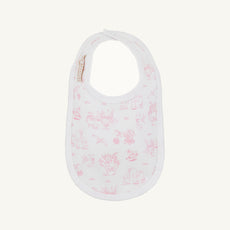 Burp Me Bib - Sir Proper's Sweet Arrival (Hamptons Hot Pink) with Worth Avenue White