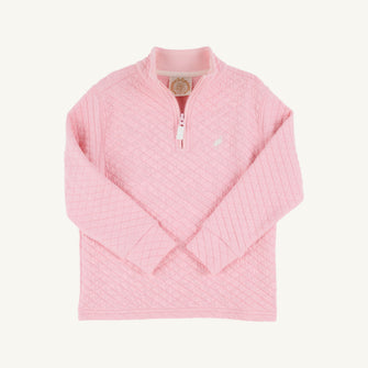 Embroidery result for: Canter Collar Half Zip (Quilted) - Sandpearl Pink with Palmetto Pearl Stork