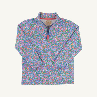 Embroidery result for: Canter Collar Half Zip - Mountain Brook Mini Floral (Parrot Cay Coral)
