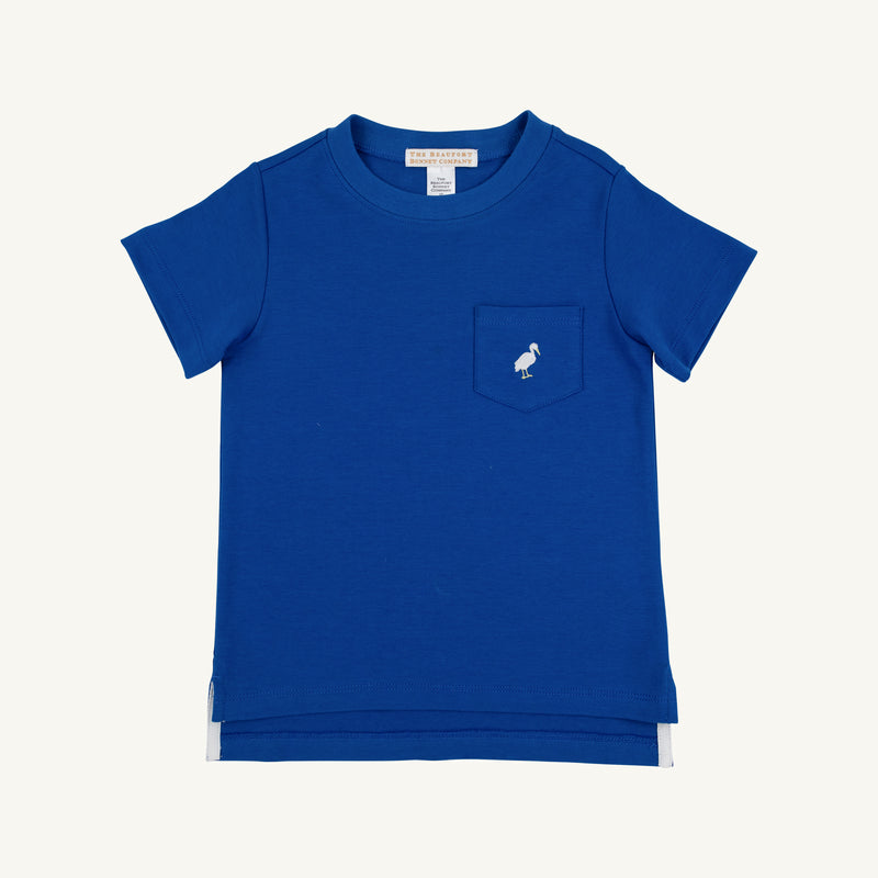 Carter Crewneck - Rockefeller Royal with Worth Avenue White Stork
