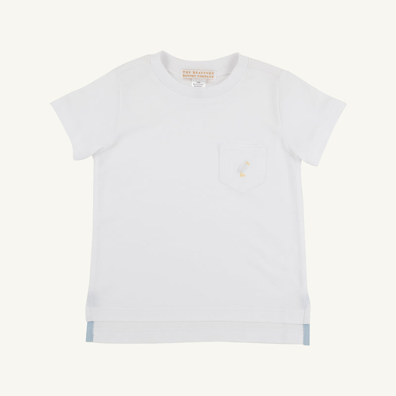 Carter Crewneck - Worth Avenue White with Multicolor Stork