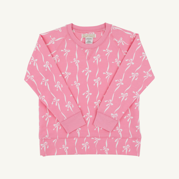 Cassidy Comfy Crewneck - Bell Court Bows (Hamptons Hot Pink)