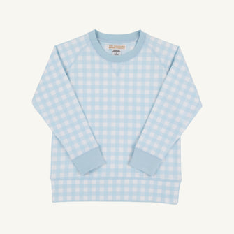 Embroidery result for: Cassidy Comfy Crewneck - Buckhead Blue Gingham with Buckhead Blue