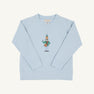 The Cassidy Comfy Crewneck by The Beaufort Bonnet Company features a charming “Drummer Boy” cartoon graphic on the front center and comes in a soft Buckhead Blue. This cozy sweatshirt has long sleeves and a classic crew neckline, making it perfect for everyday comfort.