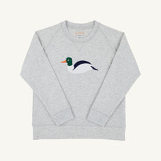 Cassidy Comfy Crewneck - Grantley Gray Heathered with Duck Applique