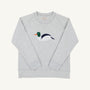 Cassidy Comfy Crewneck - Grantley Gray Heathered with Duck Applique