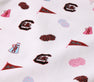 White fabric features scattered prints of USC and Carolina pennants, Gamecock logos, pink and light blue pom-poms, and megaphones reading USC—creating a fun cheerleading and sports-themed design. Perfect for showing off your South Carolina spirit or pairing with your favorite gameday look, the USC Cassidy Comfy Crewneck - South Carolina Spirit with Palm Beach Pink by The Beaufort Bonnet Company is a must-have!.
