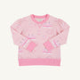 Puff Sleeve Cassidy Comfy Crewneck - A Day at the Derby (Palm Beach Pink) with Hamptons Hot Pink