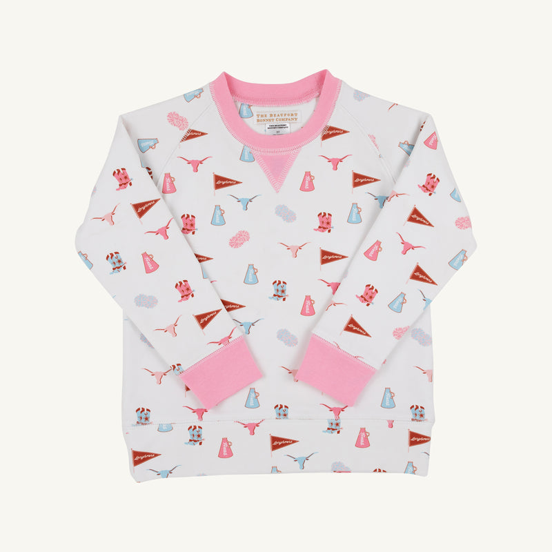 Texas Cassidy Comfy Crewneck - Gone to Texas with Hamptons Hot Pink